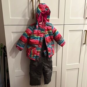 RuggedBear Winter Snow Jacket and Snow Pant Bibs Set - size 24M
